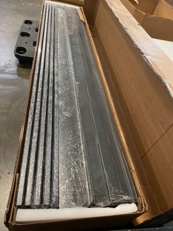 Photo 1 of Partial Set 4/6 - Box C, D, E, F Included - Parts List in Pictures. 11 ft. x 13 ft. Louvered Pergola with Adjustable Rainproof Roof, Wood Grain Outdoor Aluminum Pergola for Patio, Black