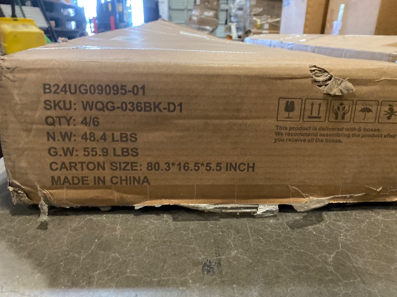 Photo 1 of Partial Set 4/6 - Box C, D, E, F Included - Parts List in Pictures. 11 ft. x 13 ft. Louvered Pergola with Adjustable Rainproof Roof, Wood Grain Outdoor Aluminum Pergola for Patio, Black