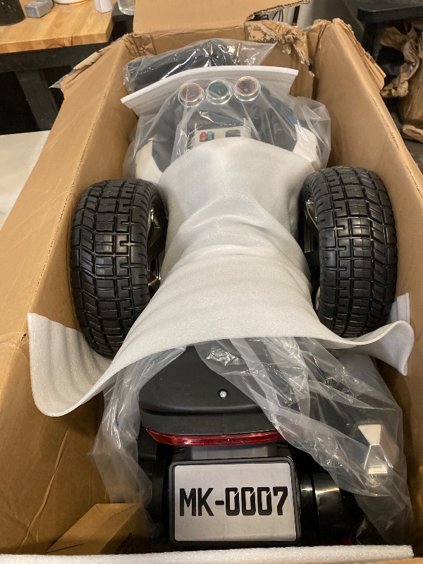 Photo 1 of 12V Kids Ride on ATV Car MUKIDY 2 Wheeler Motorcycle Electric Vehicle ATV with LED Music Ride on Car Toy for Boys and Girls -White