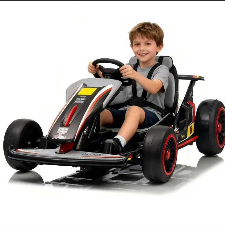 Photo 1 of Mukidy 24V Go Kart Ride on Toys Electric Go Kart for Boys Girls Age 6-12 Years Old, Gray
