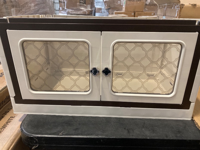 Photo 1 of SunSettler Collapsible Storage Bins with Lids, Folding Storage Cabinets with Doors, Stackable Organizers Cabinets, Closet Organizers and Storage for Home, Dorm (3+1 Transparent Plus)
