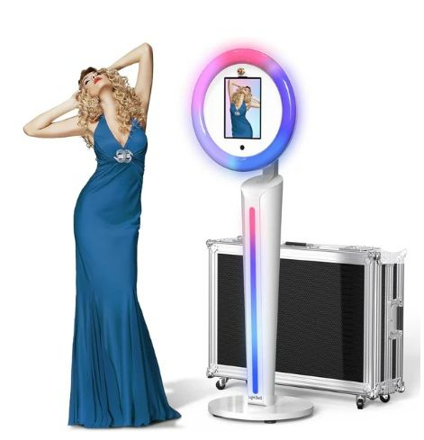 Photo 1 of Portable Photo Booth Machine for Events, 22inchRGB Ring Light Photobooth with CyraTok APP (Filters, Beauty, One-Click Share), Perfect for Weddings, Parties & Events(Flight Case)