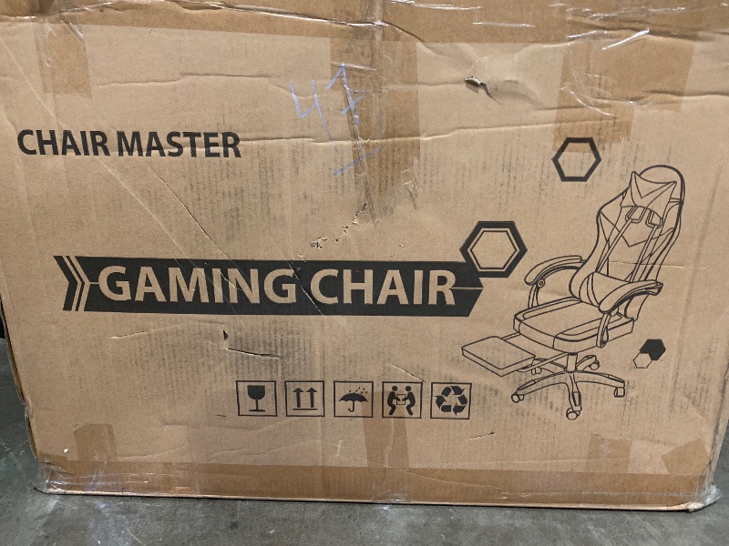 Photo 1 of Parts Only- Chair Master Black and White Gaming Chair 