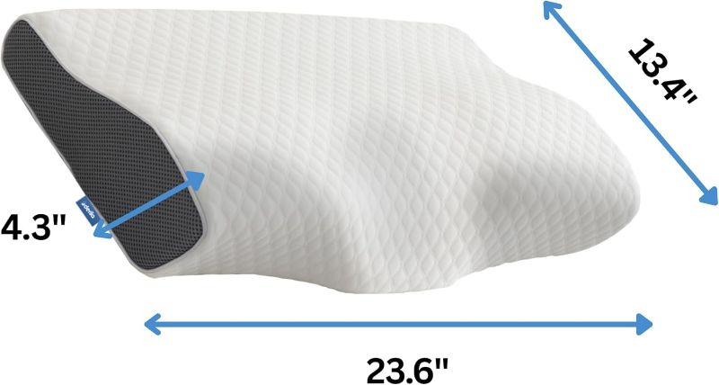 Photo 1 of Derila King Size Neck Pillow for Sleeping, Cervical Pillow, Memory Foam Side Sleeper Pillows, Bed Contour Pillows for Back, Stomach Sleepers for Men 23.6x13.4x4.3 in