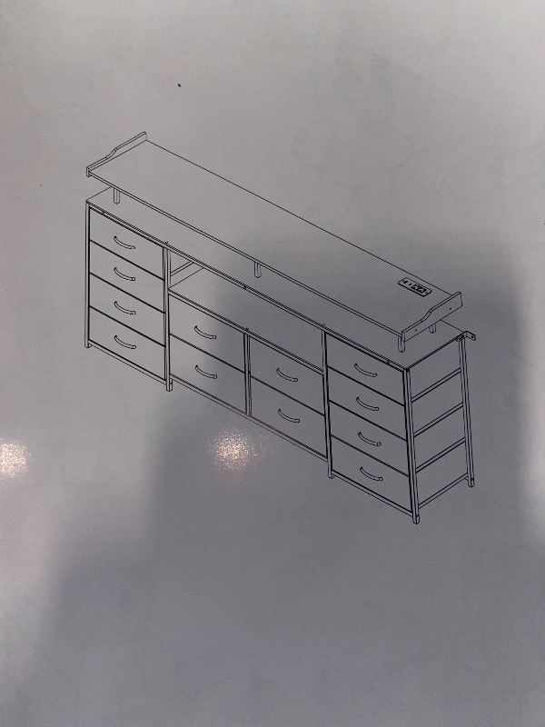 Photo 1 of 63" Large Tv Stand Dresser With 12 Drawers For 65/70 Inch Tv, Entertainment Center With Led Lights & Power Outlets & Tv Console For Bedroom
