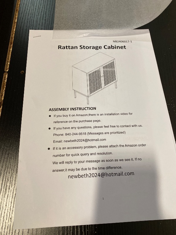 Photo 1 of 2-Door Rattan Storage Cabinet Accent Furniture for Living Room