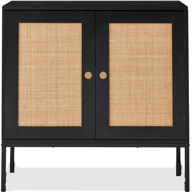 Photo 1 of 2-Door Rattan Storage Cabinet Accent Furniture for Living Room