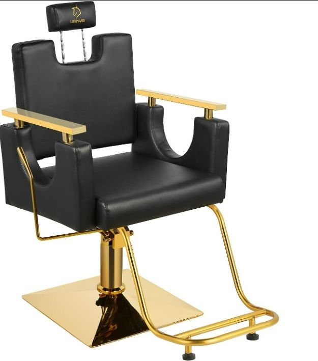 Photo 1 of Barber Chair Salon Chair Hydraulic, Adjustable Height, 360 Degrees Rolling Swivel Barber Chairs for Barbershop Hair Salon (Black)
