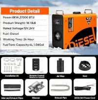 Photo 1 of Silvel Diesel Air Heater All in One Portable 4L Tank Orange 12V24V LCD Remote Control Suitable for Vehicles Outdoors