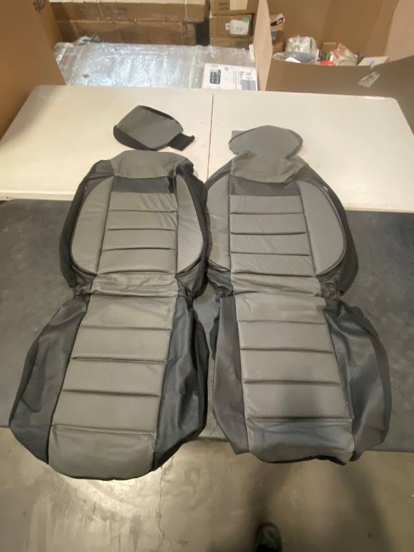 Photo 1 of CAR PASS 3D Foam Leather Car Seat Covers Two Front Seats only, Air Mesh Thick Seat Covers, All Weather Car Seat Cover Comfort & Protection for Truck,SUV,Sedan,Van, Airbag Compatible (Charcoal Gray)