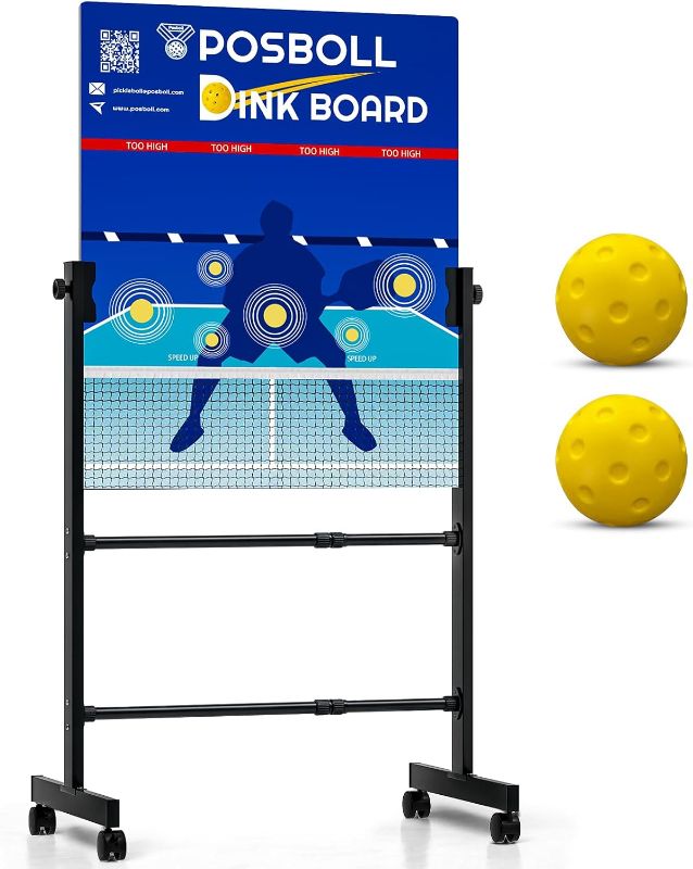 Photo 1 of Pickleball Practice Board Pickleball Dink Rebounder with Stand Pickleball Wall for Practice Dink Board for Pickleball Training Adjustable Pickleball Practice Rebounder Pad Portable Dink Guru (RED)