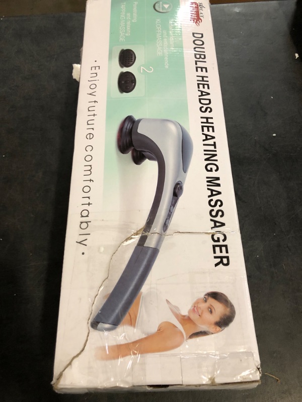 Photo 1 of Electric Back Massager Dual-Headed Heating Massage for Pain Relief ? Deep Tissue Percussion Massage. Suitable for The Neck, Shoulders, Back, Waist, Limbs, and Full Body.
