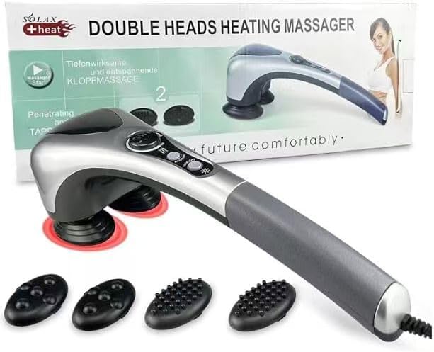 Photo 1 of Electric Back Massager Dual-Headed Heating Massage for Pain Relief ? Deep Tissue Percussion Massage. Suitable for The Neck, Shoulders, Back, Waist, Limbs, and Full Body.
