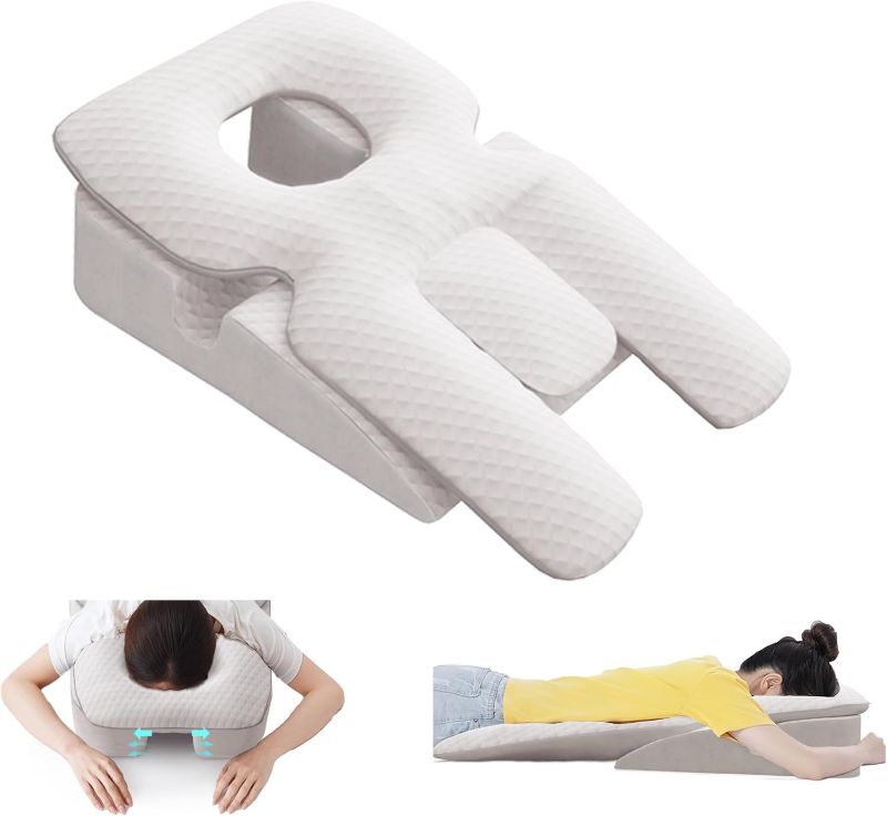 Photo 1 of Prone Position Pillow for Face Down Sleeping - Modular Sleep Pillows for Eye Surgery Recovery, Ergonomic Design for Massage, GERD Pillow
