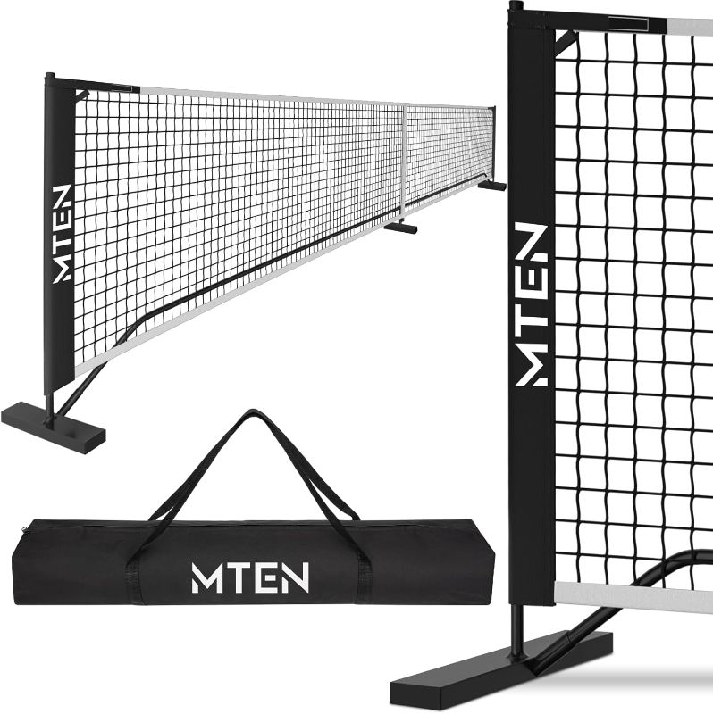 Photo 1 of MTEN Pickleball Net, Portable Pickleball Net for Driveway, 22 FT USAPA Regulation Size, Steady Metal Frame, with Carrying Bag for Backyards, Driveways, Outdoor Indoor
