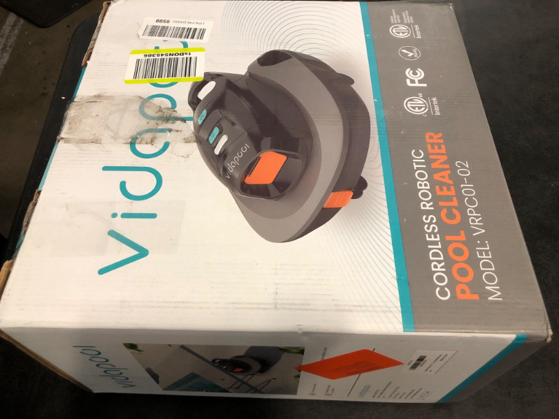 Photo 1 of Robotic Pool Vacuum Cleaner,Portable Swimming Pool Vacuum Self-Parking Technology with LED Indicator,Ideal for Above Ground/Flat Pools up to 860 Sq.Ft,Lasts 90 Mins-White
