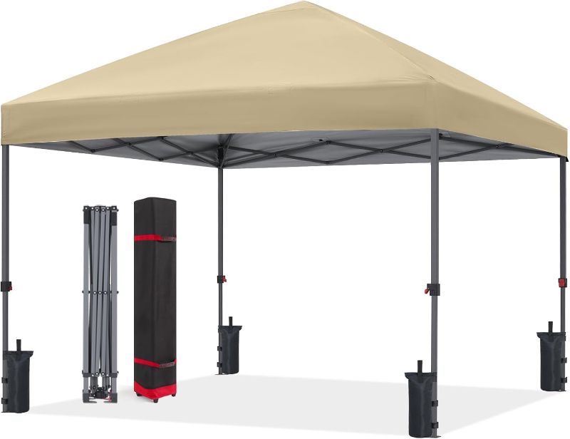 Photo 1 of ABCCANOPY Pop Up Canopy - Outdoor Patio Portable Canopy Tent Heavy Duty for Backyard and Deck with 4 Sandbags(Beige, 10x10)