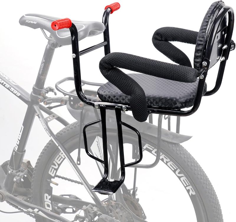 Photo 1 of 2025 New Rear Child BikeSeat, Adiustable BackrestRear Bike Seat, Foldableand Rotatable RearMounted Child Bike Seat Child Rear Seat with ThickBackrest, Suitable for MostBicycle
