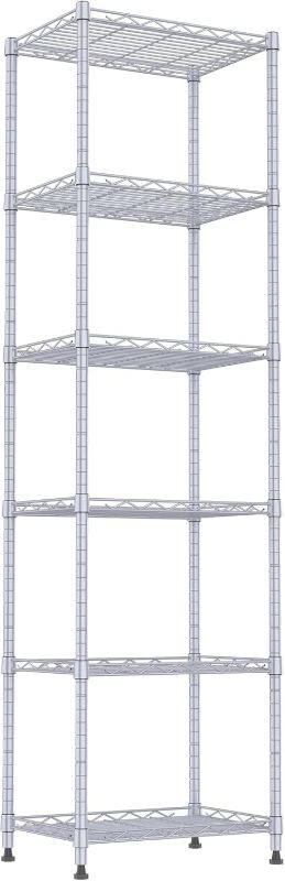 Photo 1 of REGILLER 6 Steel Wire Shelving Storage Rack, Silver, 11.7" D x 16.8" W x 63" H