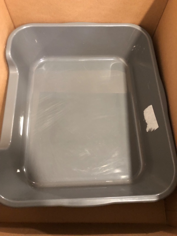 Photo 1 of 1 Pack of Extra Large Cat Litter Box (ABS Material), Low Entry Senior Litter Pen for Geriatric Kitty Big Cats, Jumbo Pet Safe Litter Boxes Tray for Indoor Pets Potty (Gray, 24" L x 20" W)
