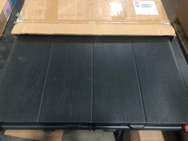 Photo 1 of 4 Ft Plastic Folding Table,Heavy Duty Portable Table for Indoor & Outdoor,Wood Grain Desktop & 350lbs Weight Capacity,Premium Solutions for Camping,Picnic,BBQ and Party
