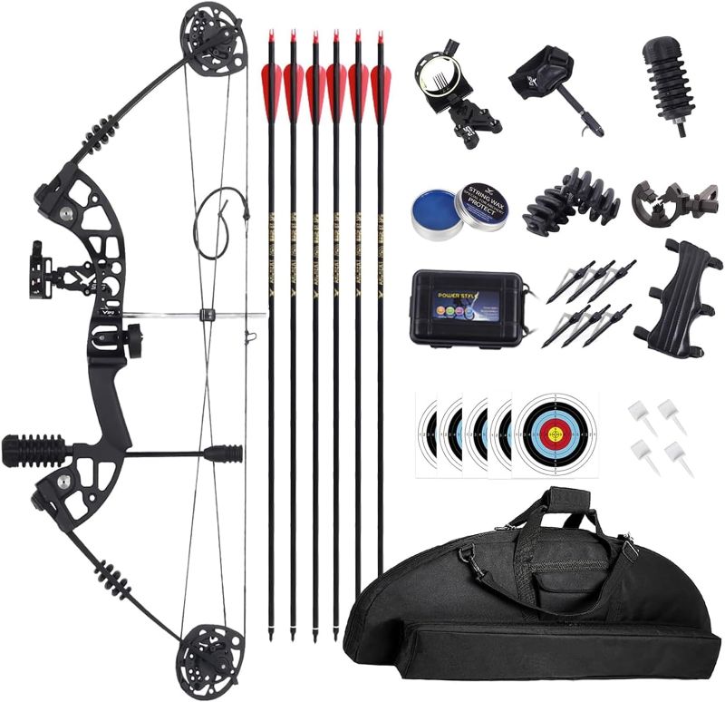 Photo 1 of SOPOGER Archery Compound Bows for Adult - Compound Bow Package Kit Full Set Adjustable Draw Weight 30-60 Lbs IBO Speed 320 FPS for Beginner Teens Outdoor Hunting Shooting Practice
