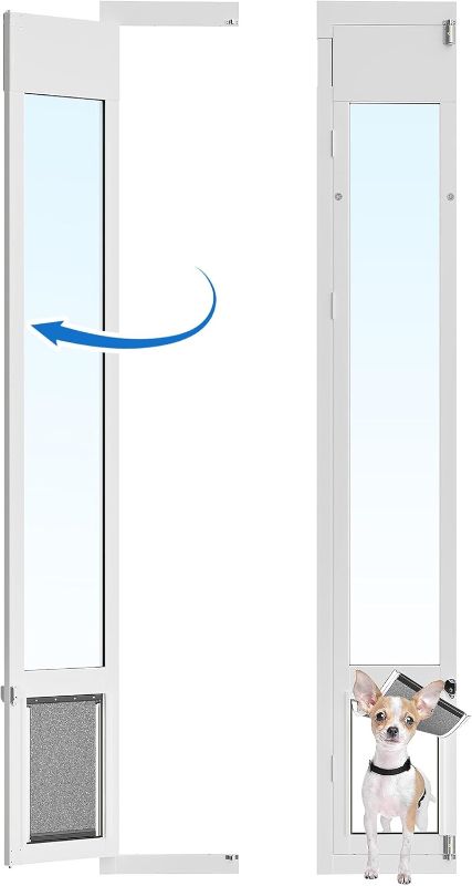 Photo 1 of Medium Dog Door for Sliding Glass Doors, Adjustable Height 75 7/8" to 81", All-Metal Framed, Perfect for Medium Pets Up to 40 Pounds
