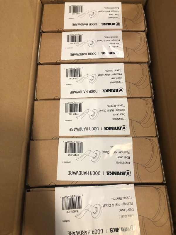 Photo 1 of *SEALED* Probrico Matte Black Passage Door Levers Square Hall Closet Handles, Heavy Duty Interior Non-Locking Lever Sets, Reversible for Right & Left Side, 6 Pack