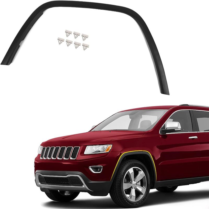 Photo 1 of FIONE Wheel Fender Flares Replacement Compatible with Jeep Grand Cherokee 2011-2016 Left Driver Sides Wheel Arch Fender Cover Trim Moulding Molding LH 1MP39RXFAE CH1290106
