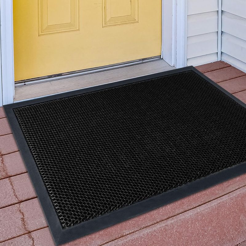 Photo 1 of Outdoor Door Mats for Outside Entry, Door Mat Outside Entrance and Non-Slip, Entry Mat with Heavy Duty Durable Rubber Backing. (24"x36" Black)
