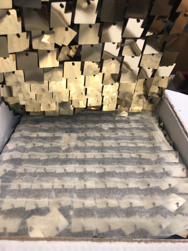 Photo 1 of COKAOBE Light Gold Shimmer Wall Backdrop, 48PCS Square Sequin Shimmer Backdrop Panel, Photo Backdrops for Birthday, Anniversary, Wedding, Graduation & Bachelorette Party Decoration
