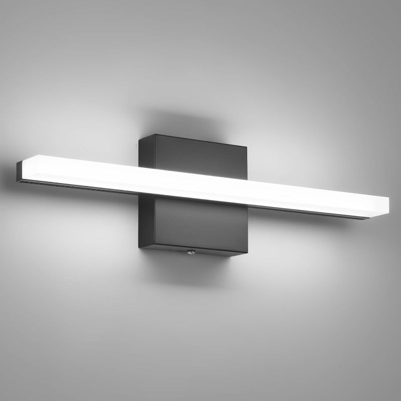 Photo 1 of Black Vanity Lights for Bathroom 60cm 24 Inch 15W Black Bathroom Light Fixtures LED Dimmable Modern Wall Sconce with 6000K Sconce Over Mirror for Your, Powder Room, Bedroom, etc
