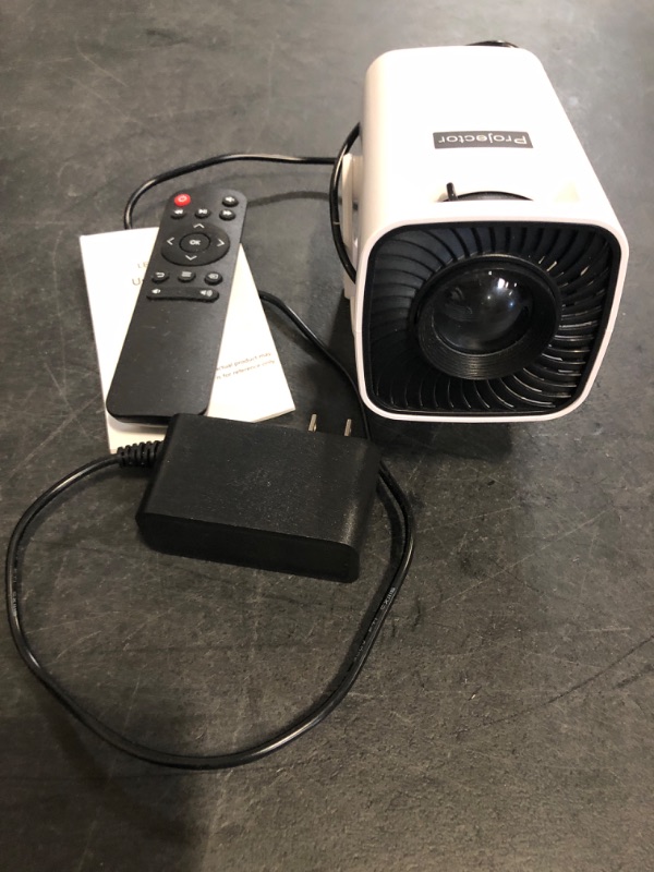 Photo 1 of Mini Projector, Portable Projector 4K Support, Full HD 1080P Outdoor Projector, 270° Rotation Movie Projector, Compatible with Smartphone, TV Stick, Laptop, PS4, HDMI, USB (No WiFi or Bluetooth)

