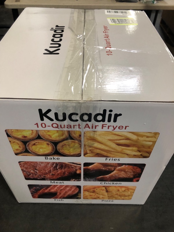 Photo 1 of Air Fryer 10 Quart, Large Air Fryer for Families, 6 Cooking Functions AirFryer, 400°F Temp Controls in 5° Increments, Ceramic Coated Nonstick Basket and Crisper Plate, Dishwasher-Safe, 1700W, Grey
