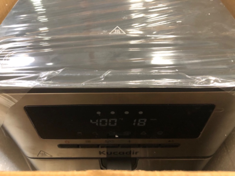Photo 1 of Air Fryer 10 Quart, Large Air Fryer for Families, 6 Cooking Functions AirFryer, 400°F Temp Controls in 5° Increments, Ceramic Coated Nonstick Basket and Crisper Plate, Dishwasher-Safe, 1700W, Grey
