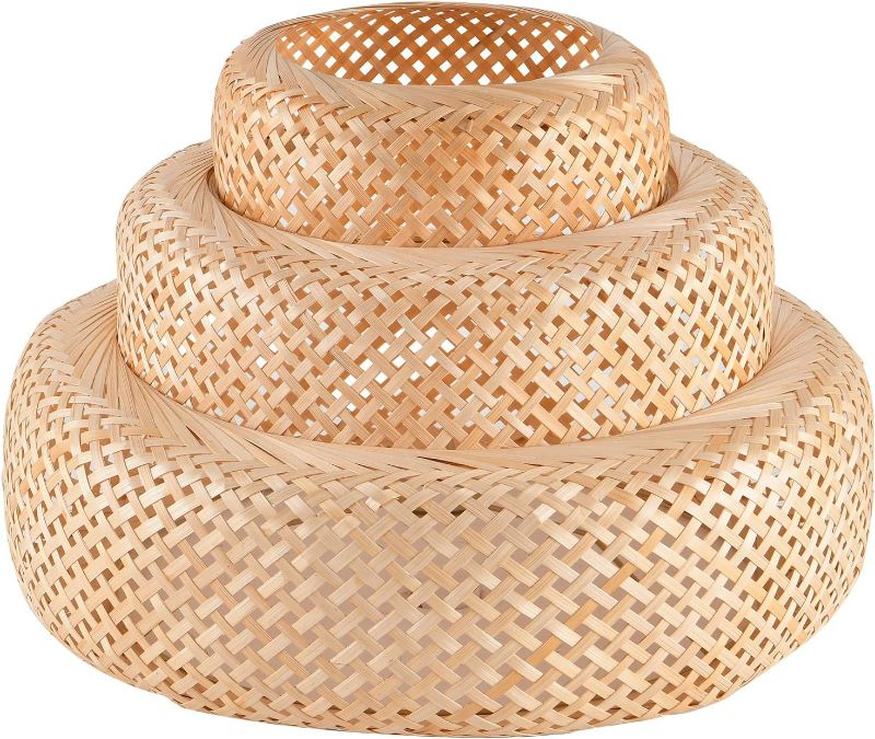 Photo 1 of 18.12" Bamboo Lamp Shade, Boho Handwoven Large Wicker Lampshade Chandelier for Floor Lamp,Pendant light Replacement Shade
