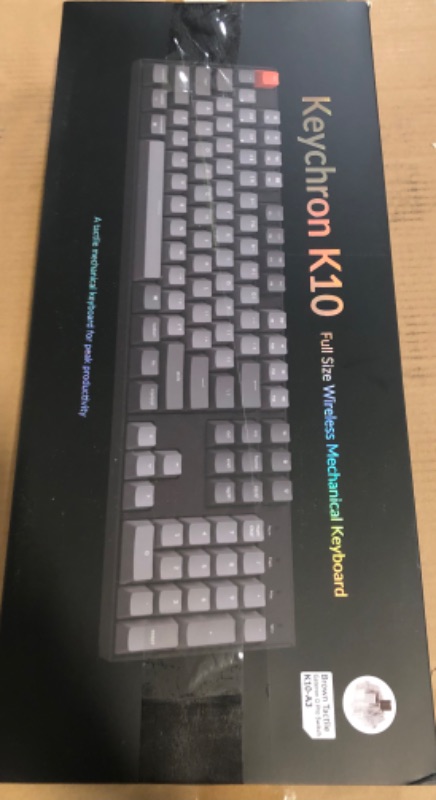 Photo 1 of Keychron K10 Full Size 104 Keys Bluetooth Wireless/USB Wired Mechanical Gaming Keyboard for Mac with K Pro Brown Switch/RGB Backlight/Multitasking Computer Keyboard for Windows, Aluminum Frame
