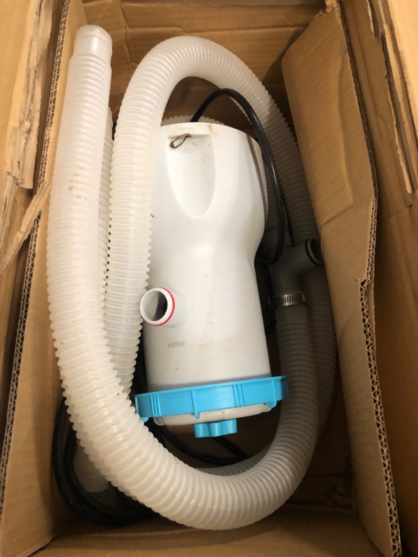 Photo 1 of Matybobe Pool Filter Pump 330 GPH Paddling Pool Electric Water Pump With 2 Pool Filter Cartridge Pool Pumps Above Ground Small Pool Filter Pump
