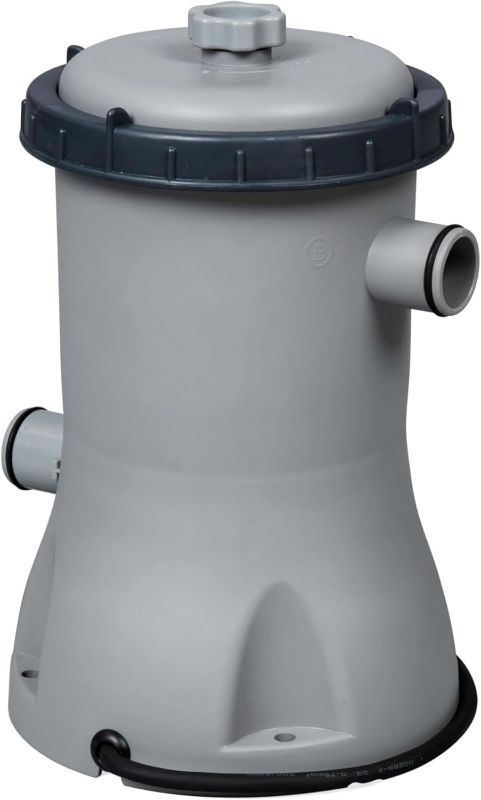 Photo 1 of About this item
Filter Pump: ideal choice for Bestway pools; up to 15 ft in diameter with 32 mm screw fittings
Integrated Pool System: system flow rate 1,817 litres per hour (480 gallons per hour)
Capacity: water flow rate; 530 gallons per hour, suitable 