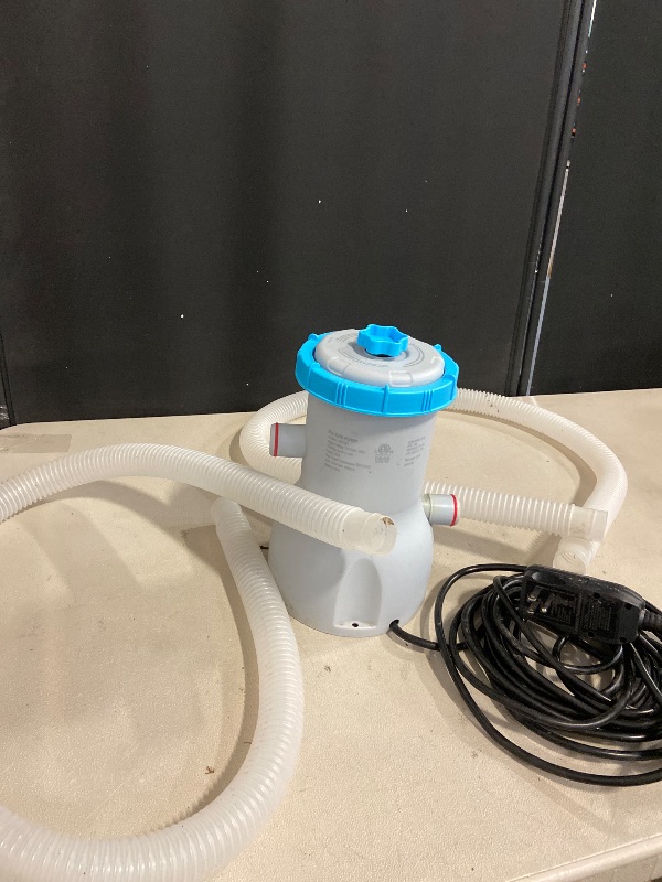 Photo 1 of About this item
Filter Pump: ideal choice for Bestway pools; up to 15 ft in diameter with 32 mm screw fittings
Integrated Pool System: system flow rate 1,817 litres per hour (480 gallons per hour)
Capacity: water flow rate; 530 gallons per hour, suitable 