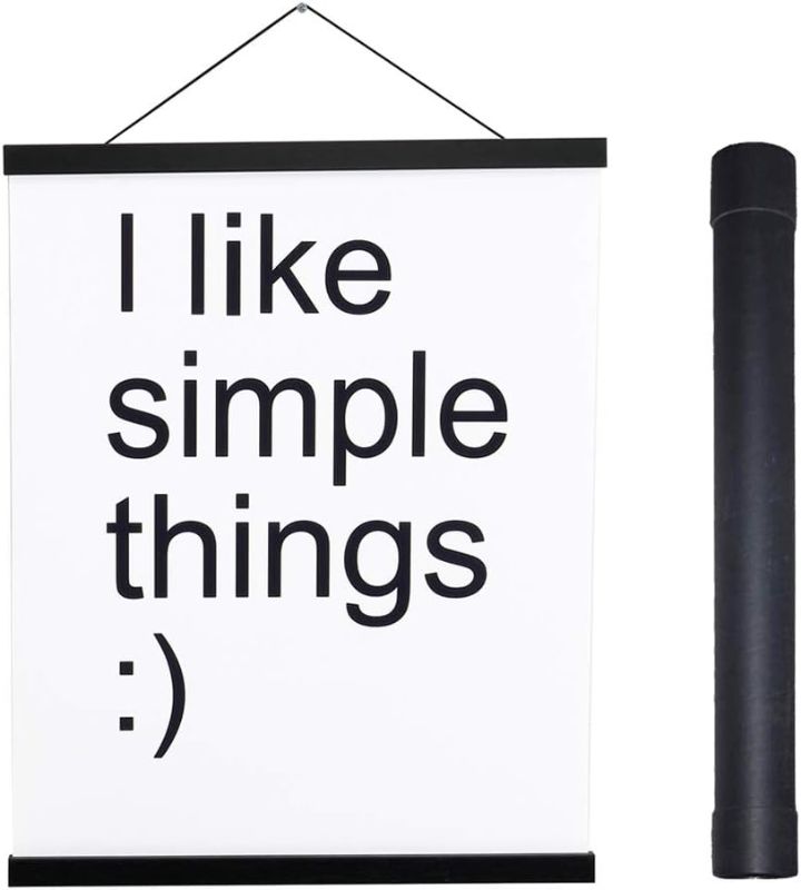 Photo 1 of Artmag Magnetic Poster Hanger Frame, 47x36 47x30 47x60 Light Wood Wooden Magnet Canvas Artwork Print Dowel Poster Hangers Frames Hanging Kit (Black, 47")

