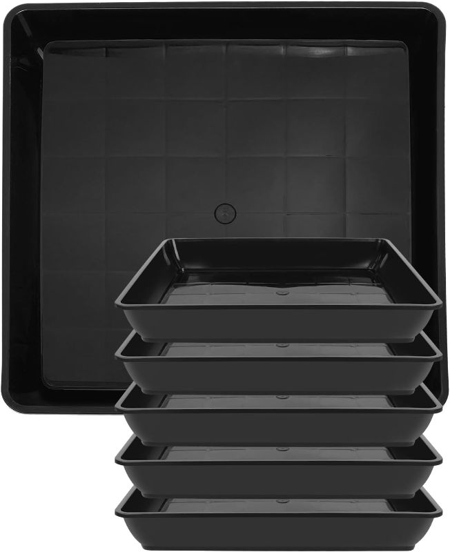 Photo 1 of eZAKKA Square Plant Saucer Tray 11.8 inch Heavy Duty Plastic Drip Trays Saucers for Indoors Outdoor Garden Pots, 5 Pack