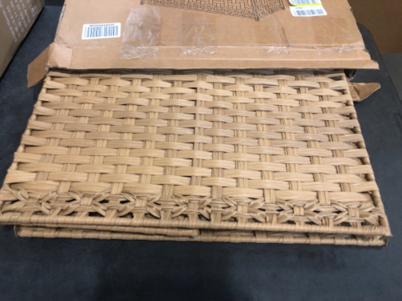 Photo 1 of Laundry Hamper with Lid Wicker Laundry Basket 112 L (29.6 Gal) Laundry Hampers Handwoven Rattan Clothes Hamper with Handles 3 Removable Liner Bag, 6 Mesh Bags for Bathroom Bedroom Natural
