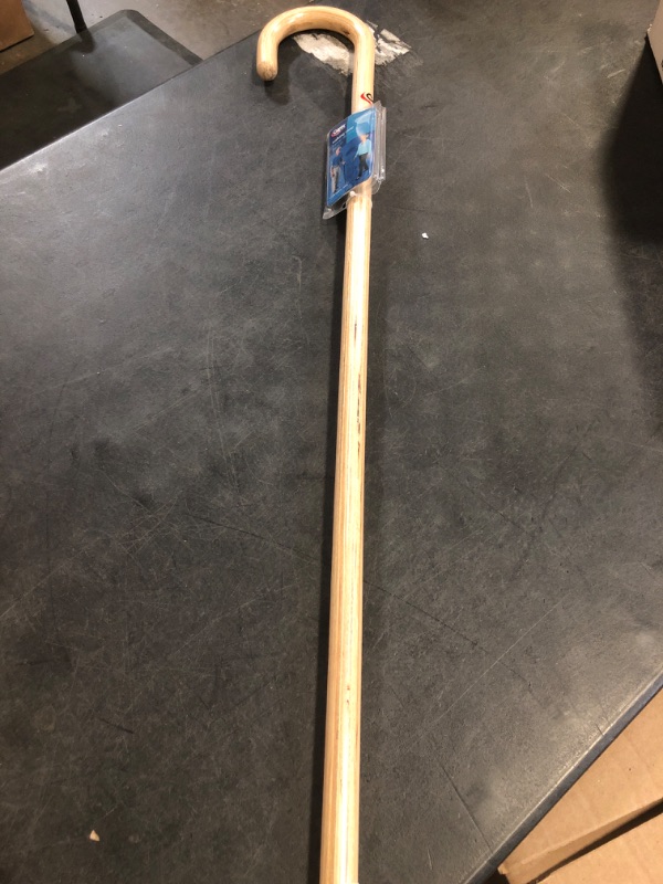 Photo 1 of Carex Wooden Walking Cane, Round Handle Wood Cane with Natural Ash Finish and Rubber Tip, Traditional Style Walking Stick for Men and Women, 36 Inch Height, 7/8 Inch Diameter Natural Ash Finish