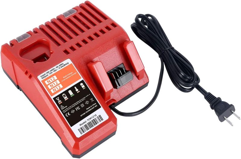 Photo 1 of Replacement Rapid Charger for Milwaukee M12 and M18 Batteries, 12V/18V Lithium-Ion - Compatible with 48-59-1812
