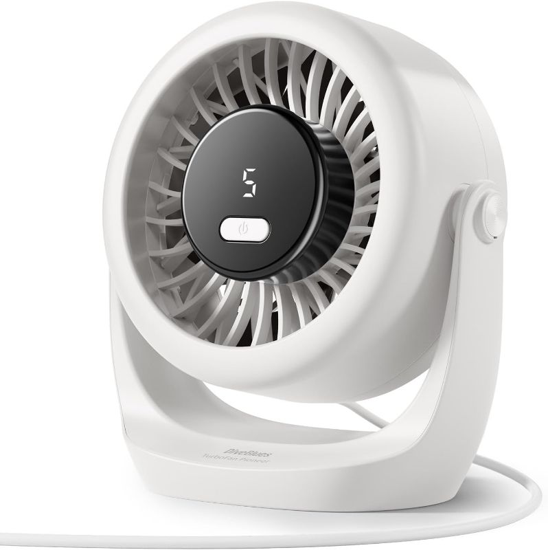 Photo 1 of Diveblues USB Desk Turbo Fan, Ultra-Quiet Mini Desk Fan, Powerful Wind, LED Display, 5 Speed, 360° Rotating Small Portable Fan for Home, Office and Outdoor Cool Tech Gadgets - TurboBreeze
