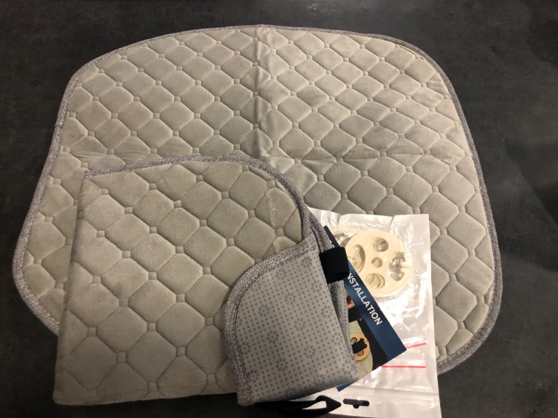 Photo 1 of Surpassme 2 Comfortable Car Seat Covers Universal Front Seat Coves for Car Accessories with Storage Pockets, Padded Car Interior Covers for Automotive, SUV, Truck, and Van (Grey)

