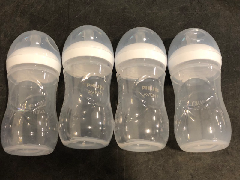 Photo 1 of Philips Avent Natural Baby Bottles with Natural Response Nipples (Medium Flow, Flow 3), 9oz, 4-Pack, SCY903/04
