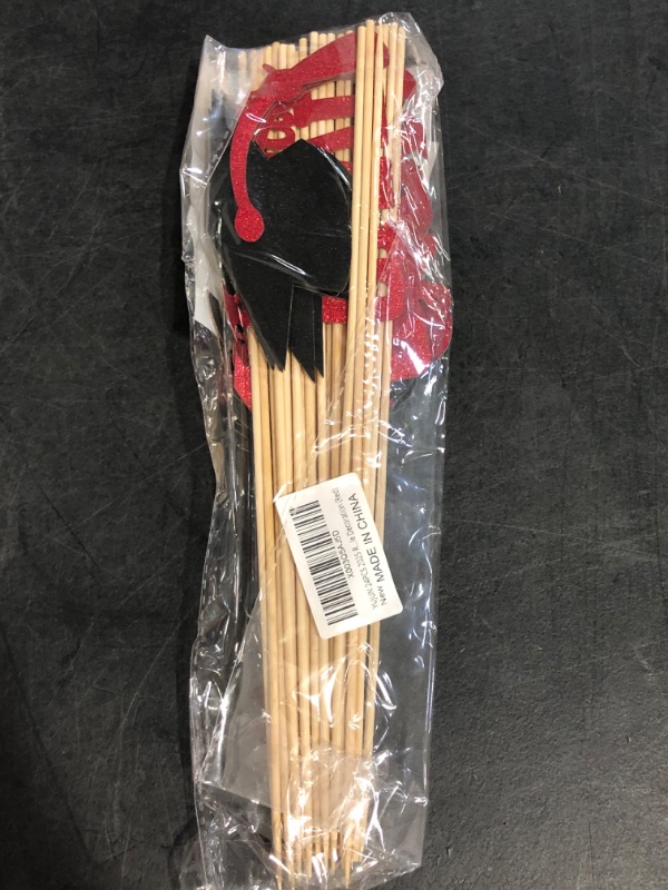 Photo 1 of YUJUN 24PCS 2025 Red Graduation Party Centerpiece for Tables Sticks,2025 Congrats Grad Table Toppers for 2025 Graduation Party Table Decoration (Red)
