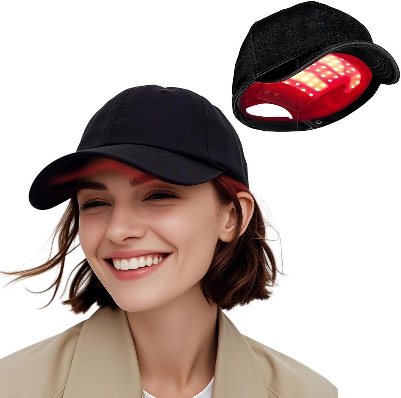 Photo 1 of Laser Hair Growth Cap, Red Light Therapy for Hair Regrowth, Laser Therapy Cap for Hair Loss, Hair Loss Treatments Hat for Men & Women with Built-in Battery & Controller
